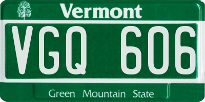 VT license plate VGQ606