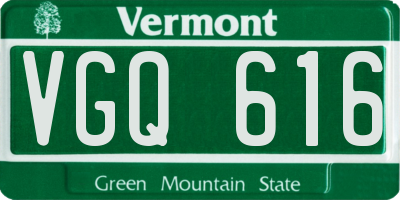 VT license plate VGQ616