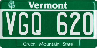 VT license plate VGQ620