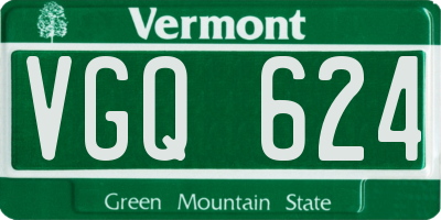 VT license plate VGQ624