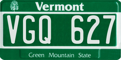 VT license plate VGQ627