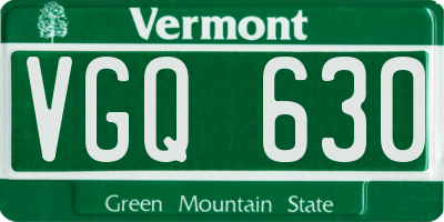 VT license plate VGQ630