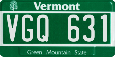 VT license plate VGQ631