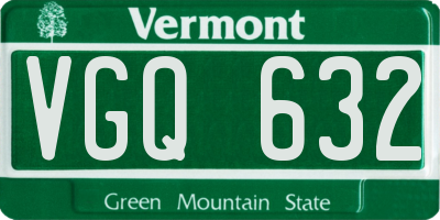 VT license plate VGQ632