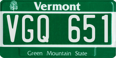 VT license plate VGQ651