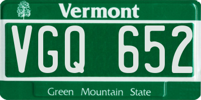 VT license plate VGQ652