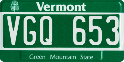 VT license plate VGQ653