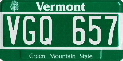 VT license plate VGQ657