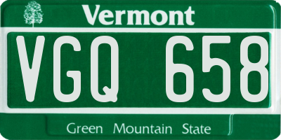 VT license plate VGQ658