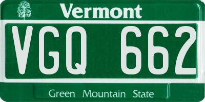 VT license plate VGQ662