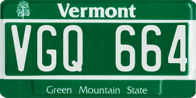 VT license plate VGQ664