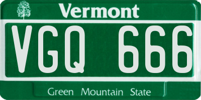 VT license plate VGQ666