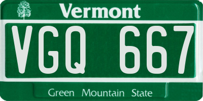 VT license plate VGQ667