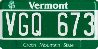 VT license plate VGQ673