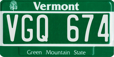 VT license plate VGQ674