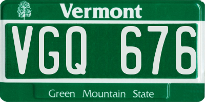 VT license plate VGQ676