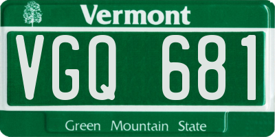 VT license plate VGQ681