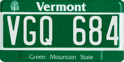 VT license plate VGQ684
