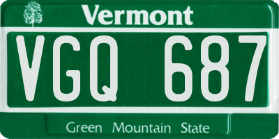 VT license plate VGQ687