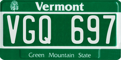 VT license plate VGQ697