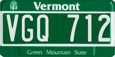VT license plate VGQ712