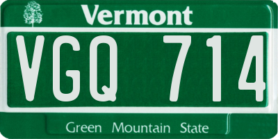 VT license plate VGQ714