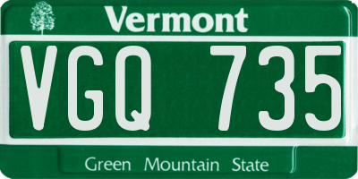 VT license plate VGQ735