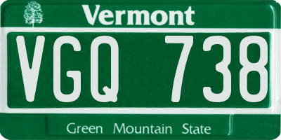 VT license plate VGQ738