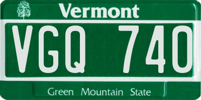 VT license plate VGQ740