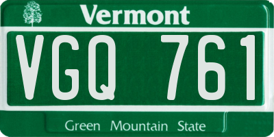 VT license plate VGQ761