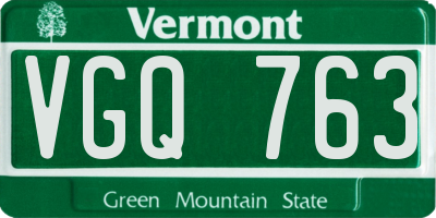 VT license plate VGQ763