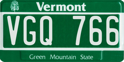 VT license plate VGQ766