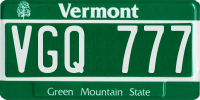VT license plate VGQ777