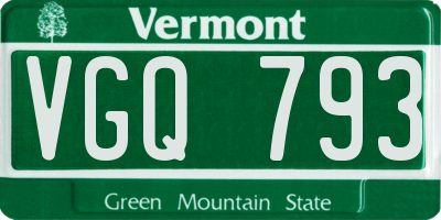 VT license plate VGQ793