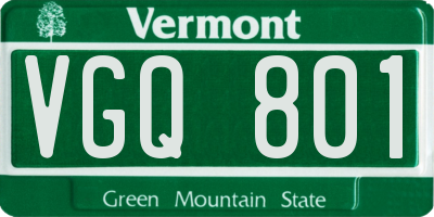 VT license plate VGQ801