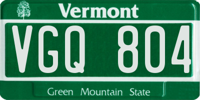 VT license plate VGQ804