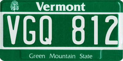 VT license plate VGQ812