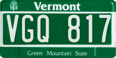 VT license plate VGQ817