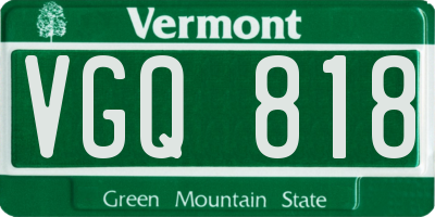 VT license plate VGQ818
