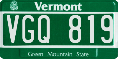 VT license plate VGQ819