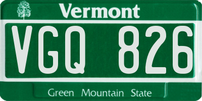 VT license plate VGQ826