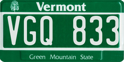 VT license plate VGQ833