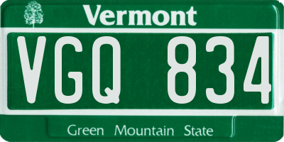 VT license plate VGQ834