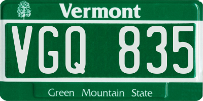 VT license plate VGQ835