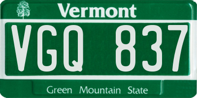 VT license plate VGQ837