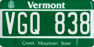 VT license plate VGQ838