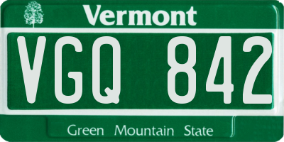 VT license plate VGQ842
