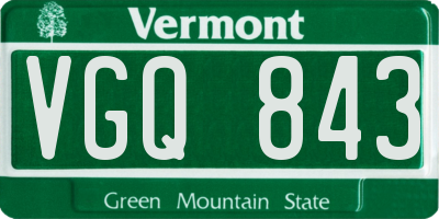 VT license plate VGQ843