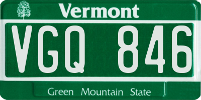 VT license plate VGQ846