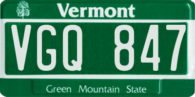 VT license plate VGQ847